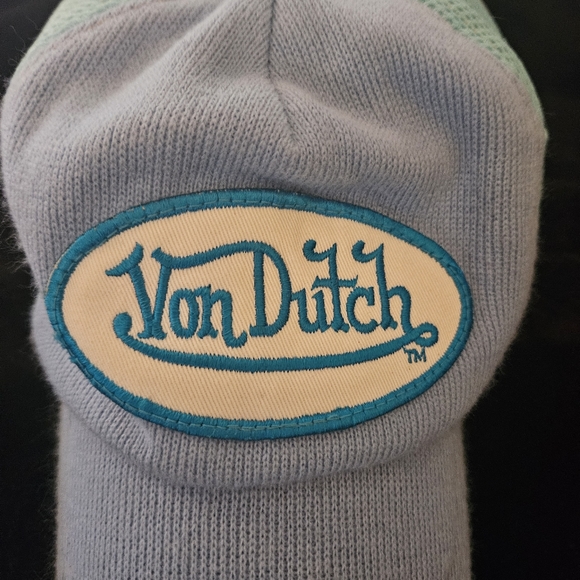 Rare Vintage y2k Baby Blue Von Dutch Trucker Hat Gift Rare Von Dutch 2000s Hat